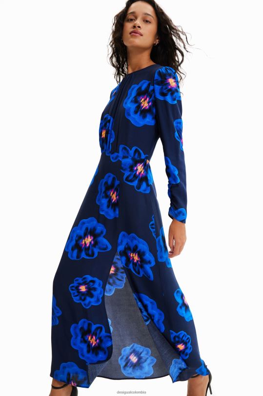 Desigual Colombia pagina oficial - ropa 4802L957 mujer Desigual vestido largo con abertura floral