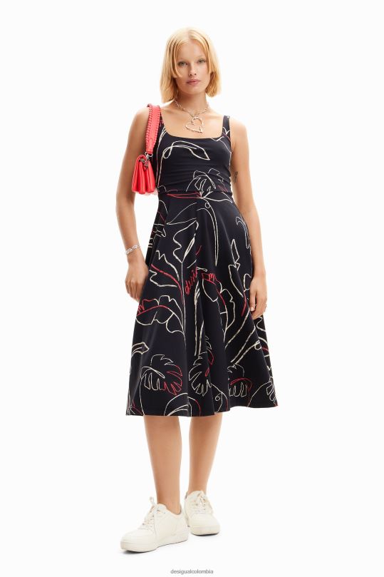 ropa 4802L973 mujer Desigual vestido de punto con tiras tropicales - Desigual Colombia Medellín