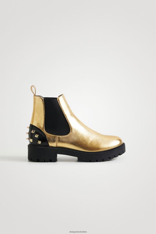 calzado 4802L1512 mujer Desigual botas moteras tachuelas doradas - Desigual Colombia rebajas