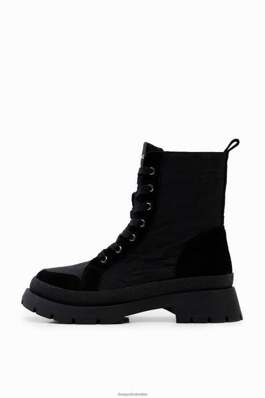 calzado 4802L641 mujer Desigual botas con cordones y efecto de leopardo - Desigual shop