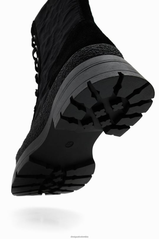 calzado 4802L641 mujer Desigual botas con cordones y efecto de leopardo - Desigual shop