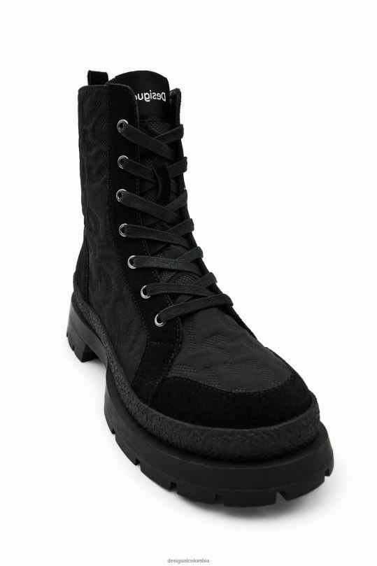 calzado 4802L641 mujer Desigual botas con cordones y efecto de leopardo - Desigual shop