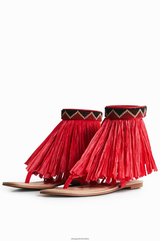 Desigual zapatos Colombia - calzado 4802L1471 mujer Desigual sandalia plana con flecos stella jean