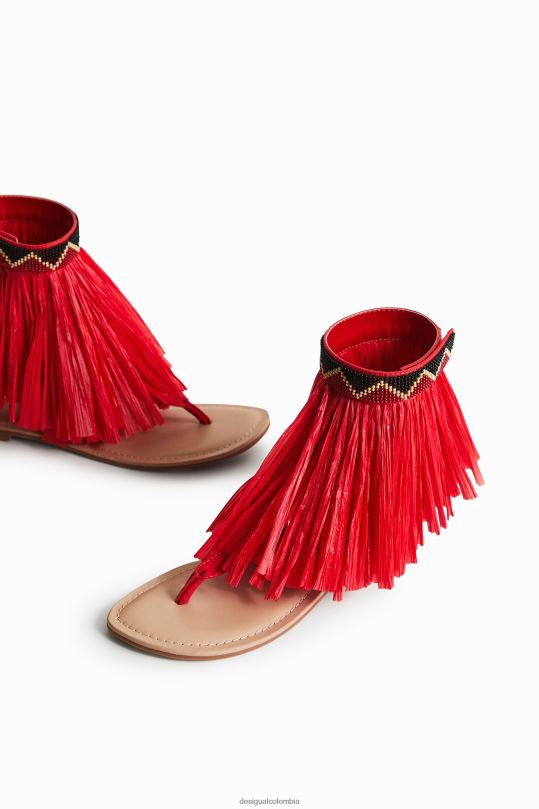 Desigual zapatos Colombia - calzado 4802L1471 mujer Desigual sandalia plana con flecos stella jean