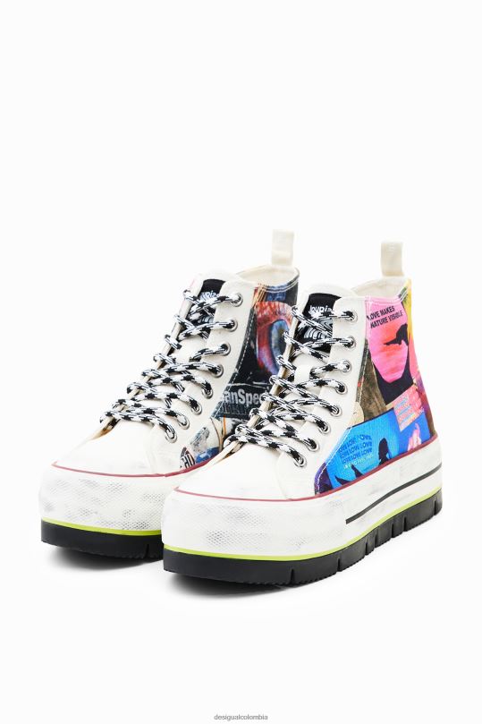calzado 4802L1464 mujer Desigual tenis altos con plataforma y collage - Desigual sales online