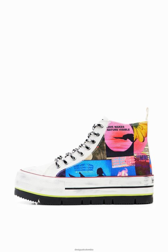 calzado 4802L1464 mujer Desigual tenis altos con plataforma y collage - Desigual sales online