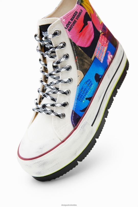 calzado 4802L1464 mujer Desigual tenis altos con plataforma y collage - Desigual sales online