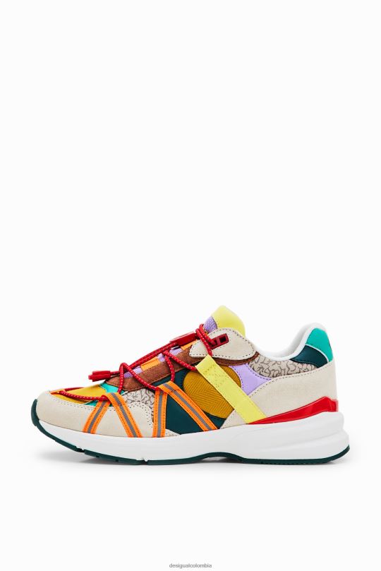 calzado 4802L1465 mujer Desigual tenis con detalles de trekking y patchwork - Desigual Colombia Medellín