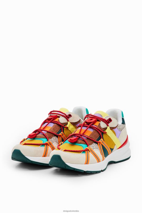 calzado 4802L1465 mujer Desigual tenis con detalles de trekking y patchwork - Desigual Colombia Medellín