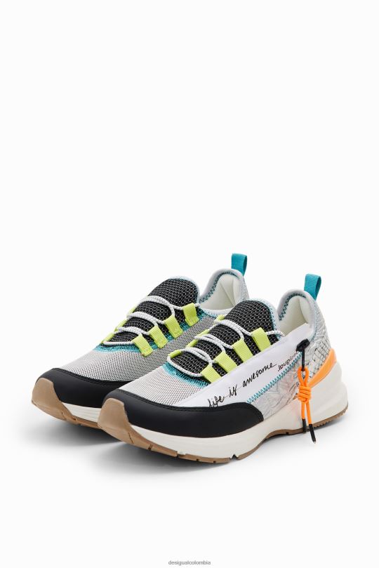 calzado 4802L1466 mujer Desigual zapatillas deportivas con patchwork y cremallera - Desigual shop