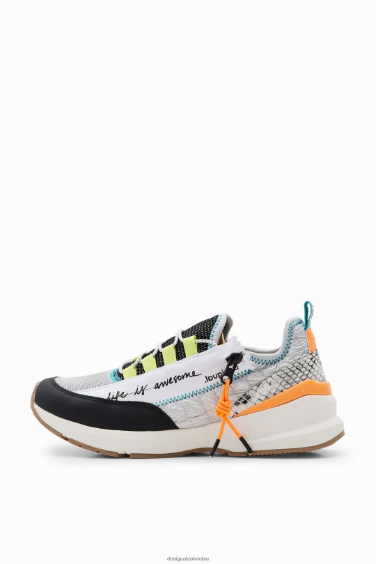 calzado 4802L1466 mujer Desigual zapatillas deportivas con patchwork y cremallera - Desigual shop