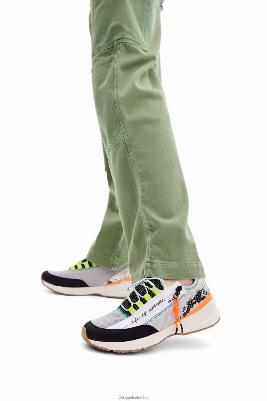 calzado 4802L1466 mujer Desigual zapatillas deportivas con patchwork y cremallera - Desigual shop