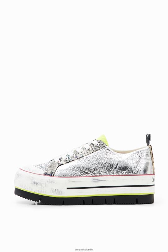 Desigual zapatos Colombia - calzado 4802L1472 mujer Desigual zapatillas bajas con plataforma y parche