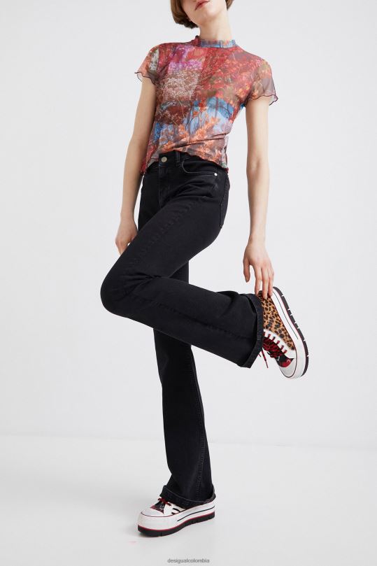 blusas Desigual bogota - calzado 4802L1473 mujer Desigual zapatillas altas con plataforma y estampado animal