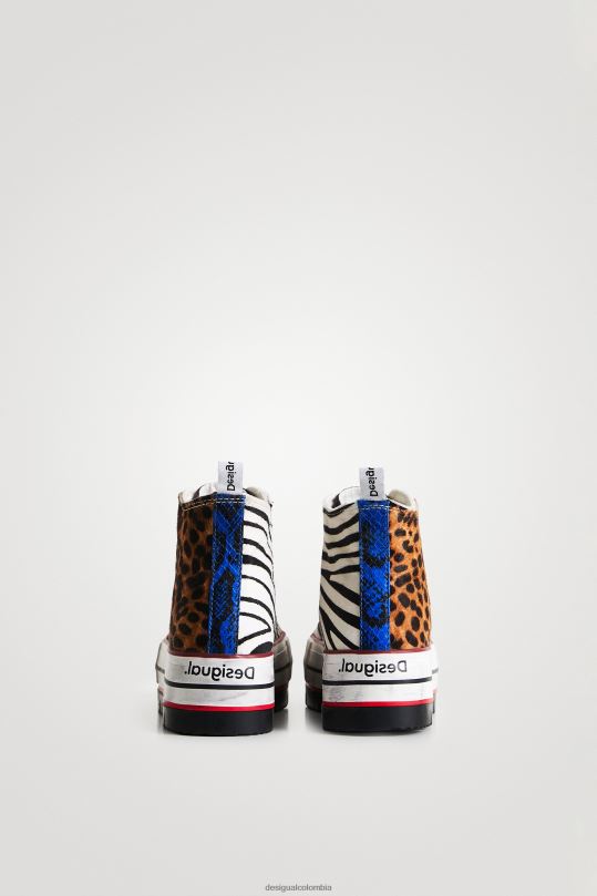 blusas Desigual bogota - calzado 4802L1473 mujer Desigual zapatillas altas con plataforma y estampado animal
