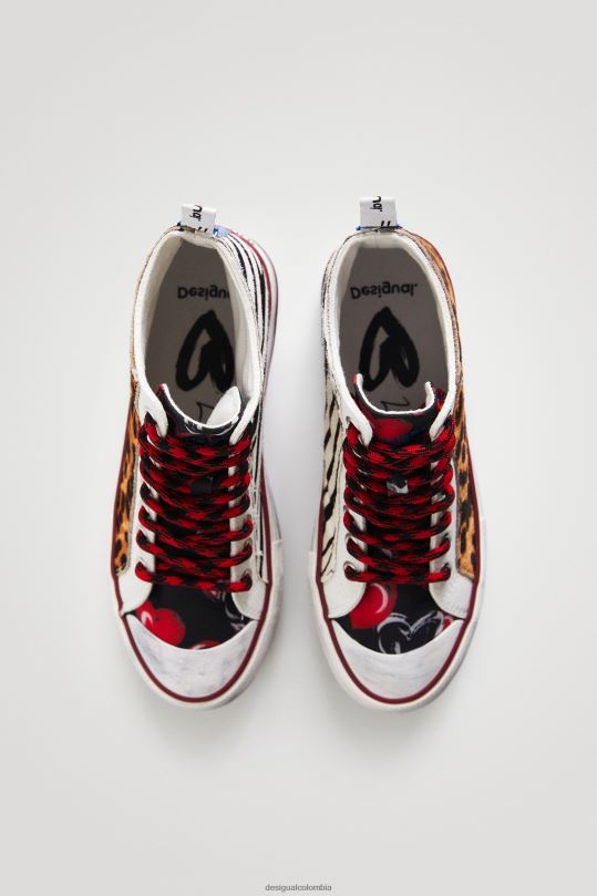 blusas Desigual bogota - calzado 4802L1473 mujer Desigual zapatillas altas con plataforma y estampado animal