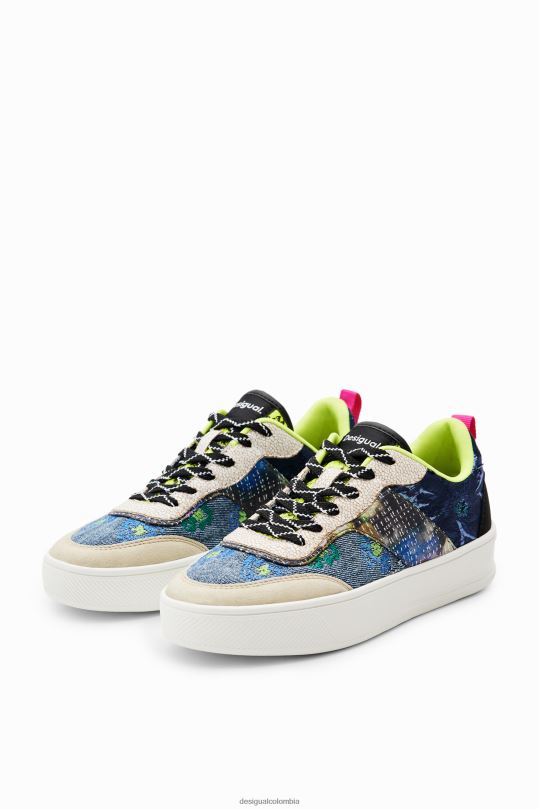 Desigual Colombia bolsos - calzado 4802L1482 mujer Desigual zapatillas con plataforma y patchwork