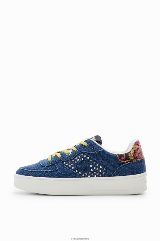 Desigual Colombia pagina oficial - calzado 4802L1491 mujer Desigual zapatillas de mezclilla con plataforma y corazón
