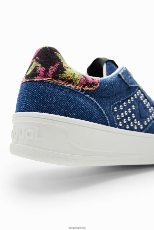 Desigual Colombia pagina oficial - calzado 4802L1491 mujer Desigual zapatillas de mezclilla con plataforma y corazón