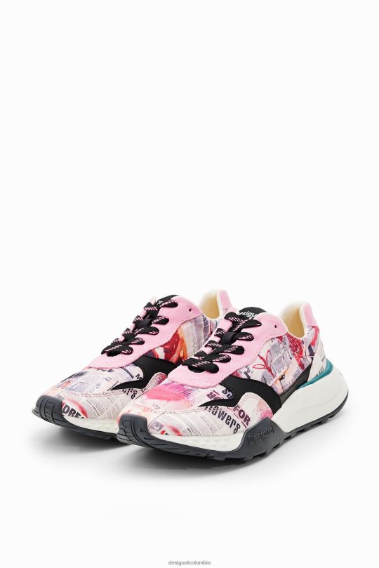Desigual Colombia - calzado 4802L1492 mujer Desigual zapatillas deportivas de periódico
