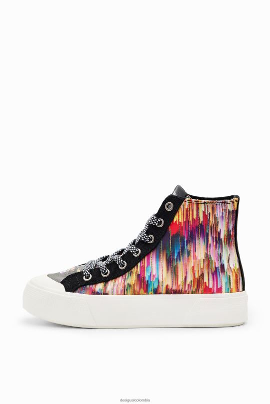 Desigual zapatos Colombia - calzado 4802L1494 mujer Desigual zapatillas altas con diseño de patchwork