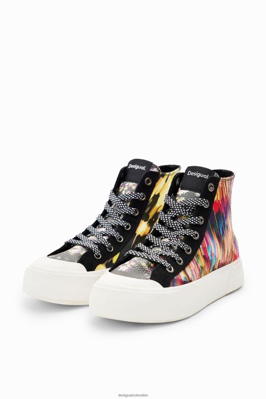 Desigual zapatos Colombia - calzado 4802L1494 mujer Desigual zapatillas altas con diseño de patchwork