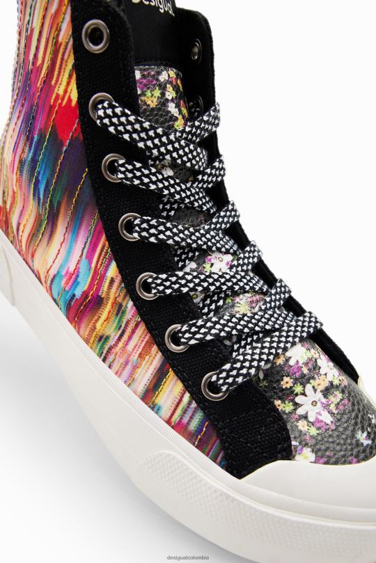 Desigual zapatos Colombia - calzado 4802L1494 mujer Desigual zapatillas altas con diseño de patchwork