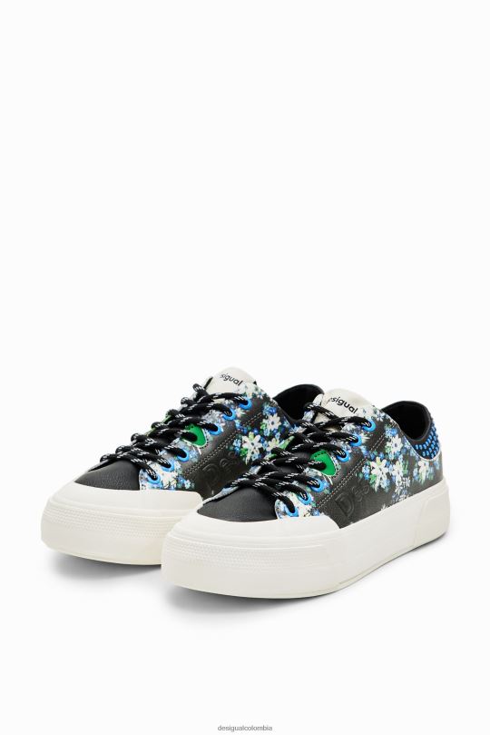calzado 4802L1499 mujer Desigual zapatillas con plataforma y flores - Desigual sales online