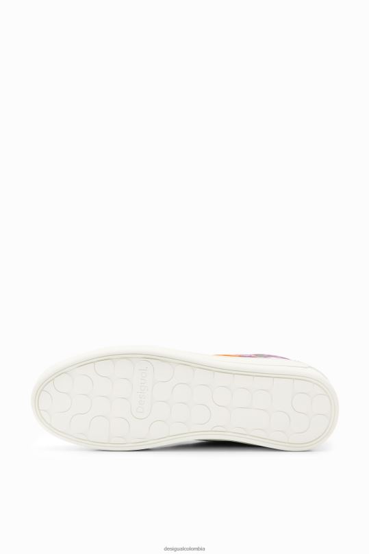 Desigual Colombia pagina oficial - calzado 4802L1503 mujer Desigual zapatillas con plataforma y patchwork en acuarela