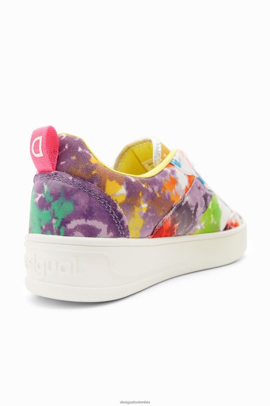 Desigual Colombia pagina oficial - calzado 4802L1503 mujer Desigual zapatillas con plataforma y patchwork en acuarela