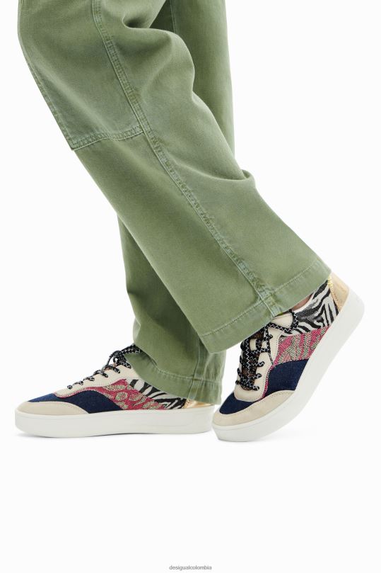calzado 4802L1508 mujer Desigual zapatillas con plataforma y patchwork - Desigual Colombia rebajas