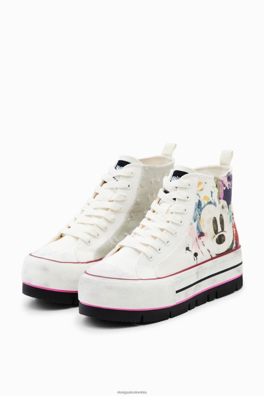 calzado 4802L1511 mujer Desigual zapatillas altas con plataforma de mickey mouse de disney - Desigual Colombia Medellín