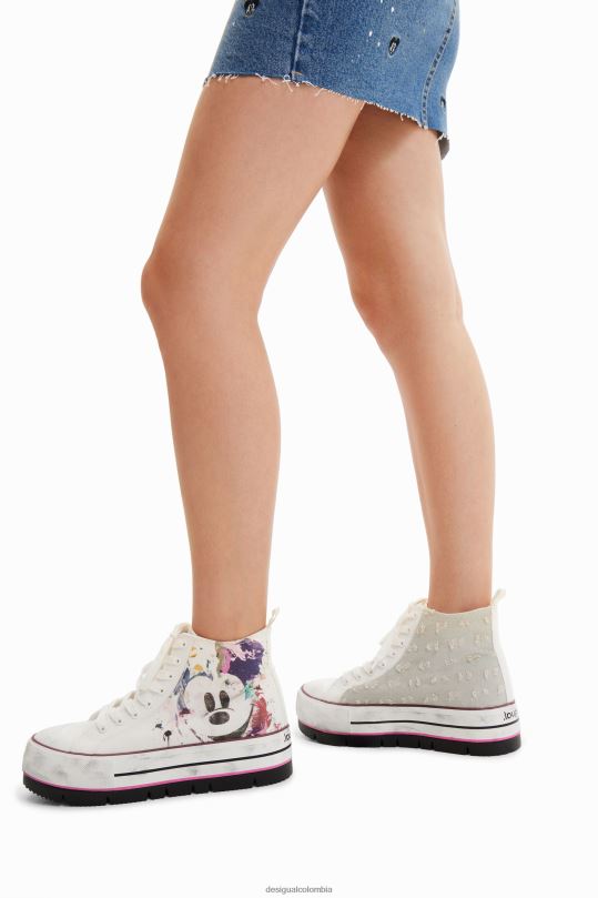 calzado 4802L1511 mujer Desigual zapatillas altas con plataforma de mickey mouse de disney - Desigual Colombia Medellín