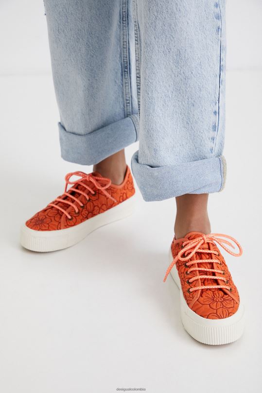 Desigual Colombia pagina oficial - calzado 4802L1514 mujer Desigual zapatillas con plataforma y flores