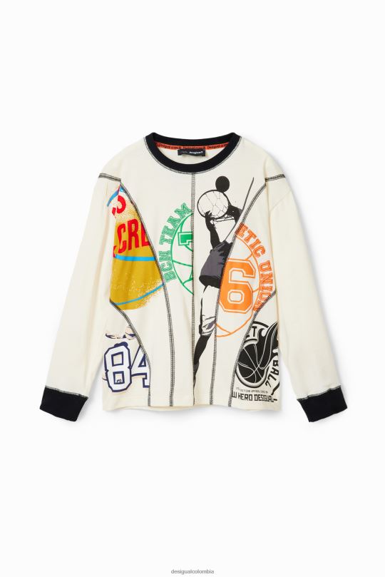 ropa 4802L1778 chico Desigual camiseta deportiva con patchwork - Desigual sales online