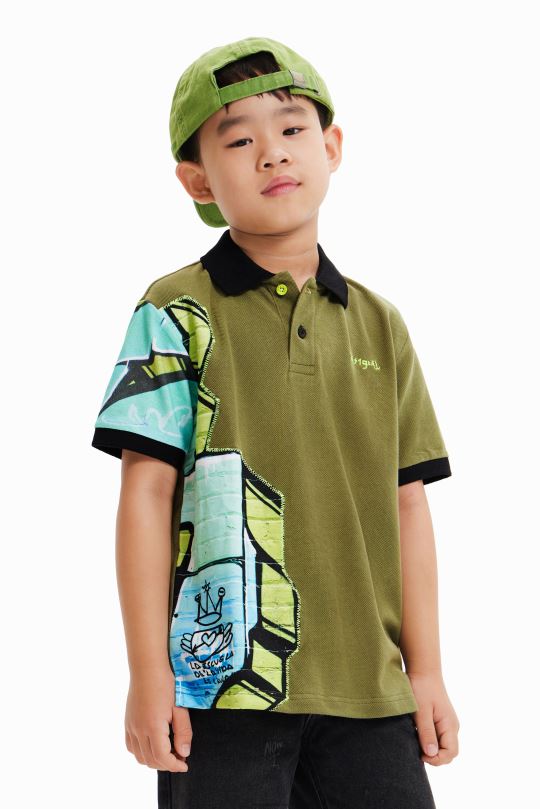 Desigual Colombia bolsos - ropa 4802L1795 chico Desigual playera tipo polo con grafiti