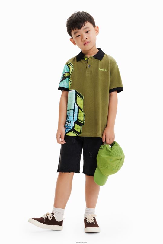 Desigual Colombia bolsos - ropa 4802L1795 chico Desigual playera tipo polo con grafiti