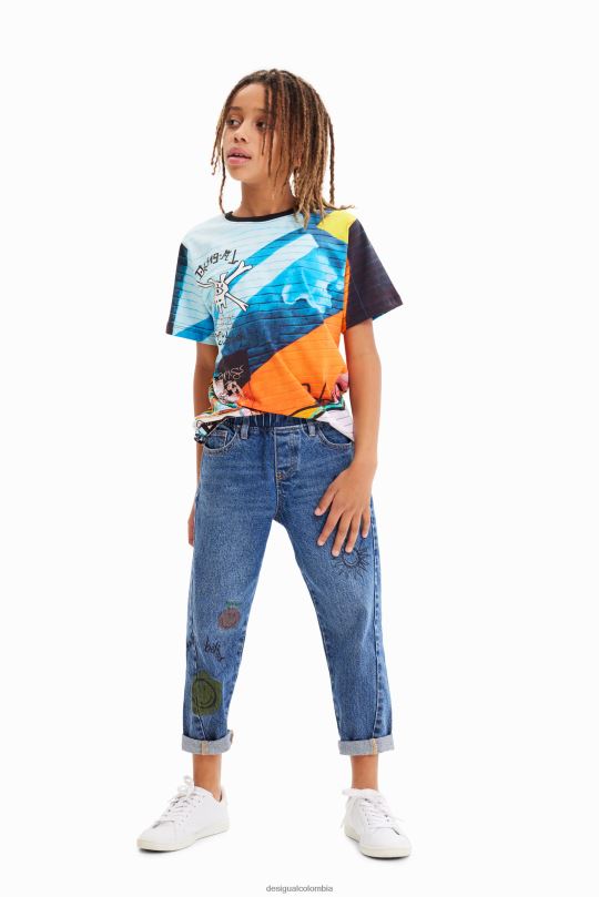 ropa 4802L1814 chico Desigual camiseta con graffiti fotográfico - Desigual sale damen